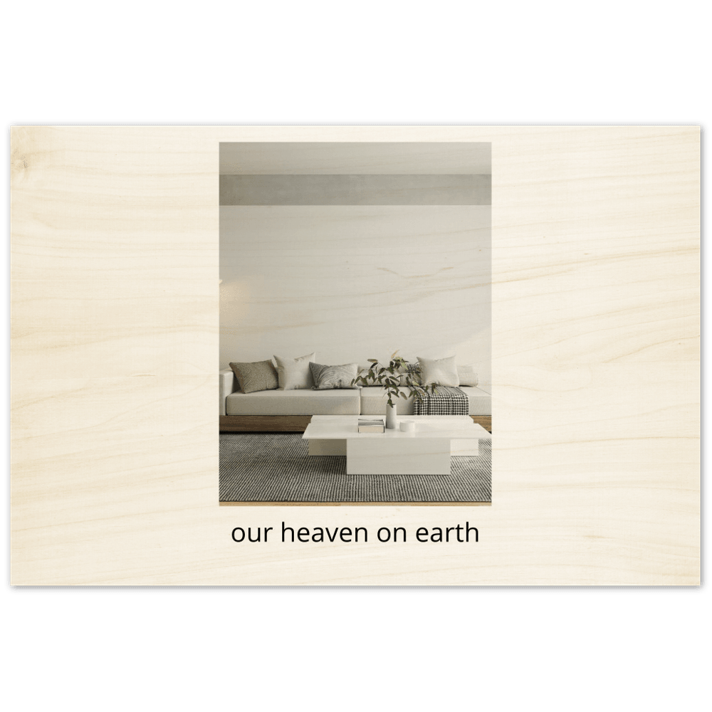 Interior Holzdrucke mit Schrift horizontal - GOLDEN SECTION ART